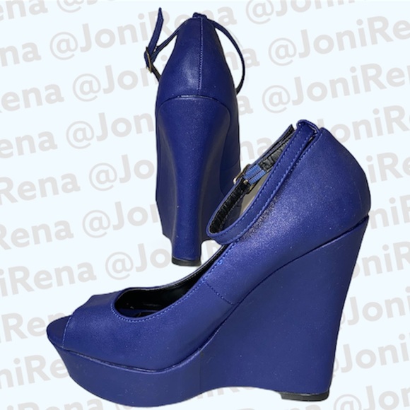 💘 Royal Blue Wedges | Cushion Insoles | SIZE 7 💘 - Picture 2 of 7